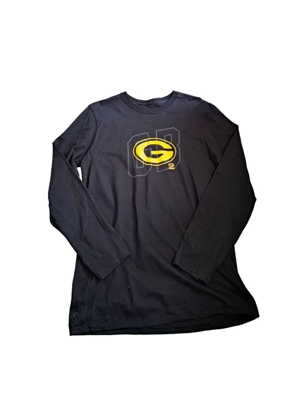NFL Team apparel GREEN BAY PACKERS long sleeve tshirt lightweight mens MED BLACK